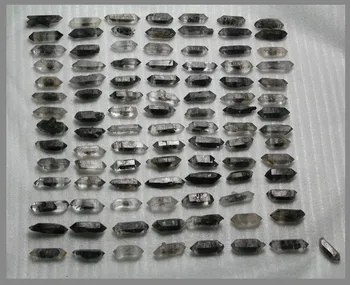 

99 Natural black ghost crystal bone double end specimens