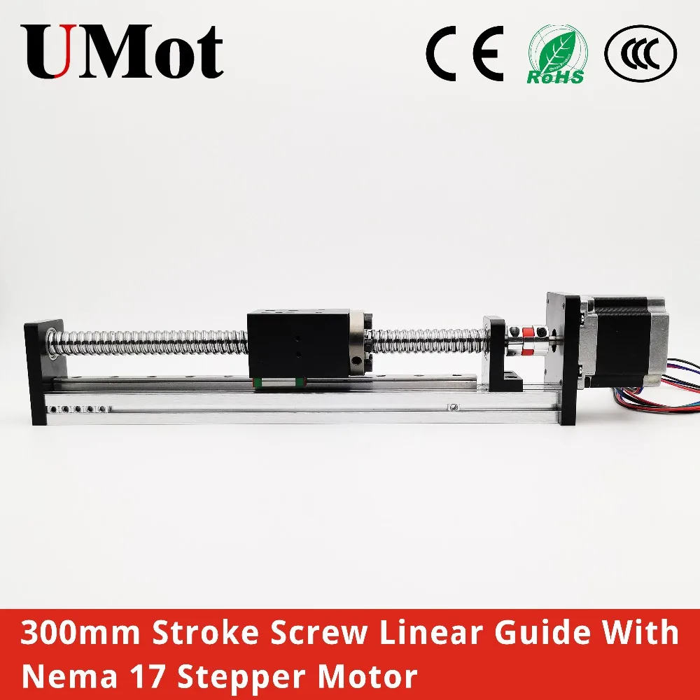 

300mm Stroke Ball Screw Linear Motion Actuator Free Shipping Linear Rail With Nema17 Stepper Motor for CNC Router Parts XYZ Axis