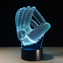 3D night light Перчатки Творческий Светильник Индукции ColorfulDesk лампы Дистанционный Выключатель Цветные огни Атмосфера лампы Для Подарка