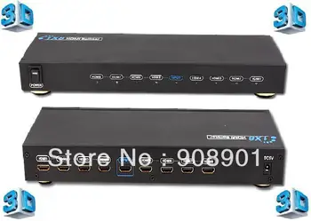 

1pcs New 3D 1 x 8 HDMI Splitter Distributer 1080P V1.3b,Supports 3D, 1 input 8 output, Free Shipping