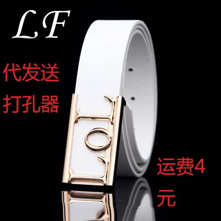 

Fashion Belt Versatile Belt Personality Fashion Letter LOL Smooth Buckle