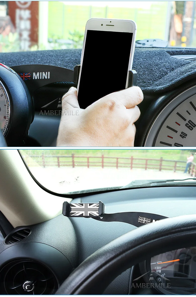 Airspeed Gray Union Jack Bracket Car Steering Wheel Phone Mount Mobile Phone Holder for Mini Cooper Countryman F60 Accessories   (9)