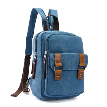 

New Chest Bag Pack Korean Style Canvas Backpack Shoulder Bags Female/Male Travel Backpack Small Bag Men's Backpack Pack X2-26