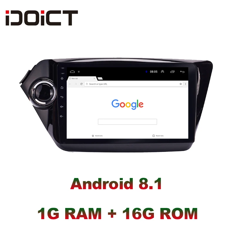 Clearance IDOICT  Android 8.1 Car DVD Player GPS Navigation Multimedia For KIA K2 Rio 3 2011-2016 car stereo bluetooth wifi 3