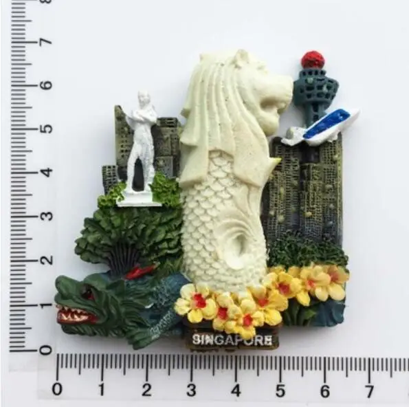 Высокое Качество Флаг Сингапура Merlion 3D магнит на холодильник мировой Туризм сувениры холодильник магнитные наклейки украшение дома - Цвет: 021