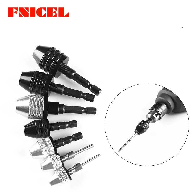 

1Pc 0.3-8mm 6.35mm Quick Change Keyless Drill Bit Chuck Hex Shank Adapter Converter Tool