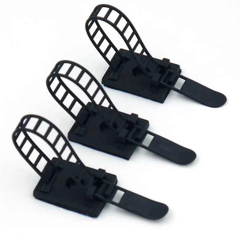 20Pcs Adjustable Self Adhesive Cable Straps Cable Ties Cord Clamp Cable