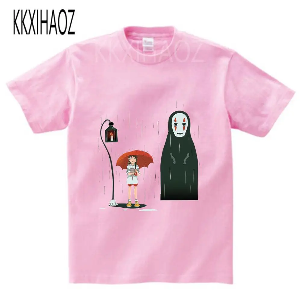 

Newest No Face man Children t shirt Printed Spirited Away shirt Tops High Quality Miyazaki Hayao t shirt Cartoon tees NN