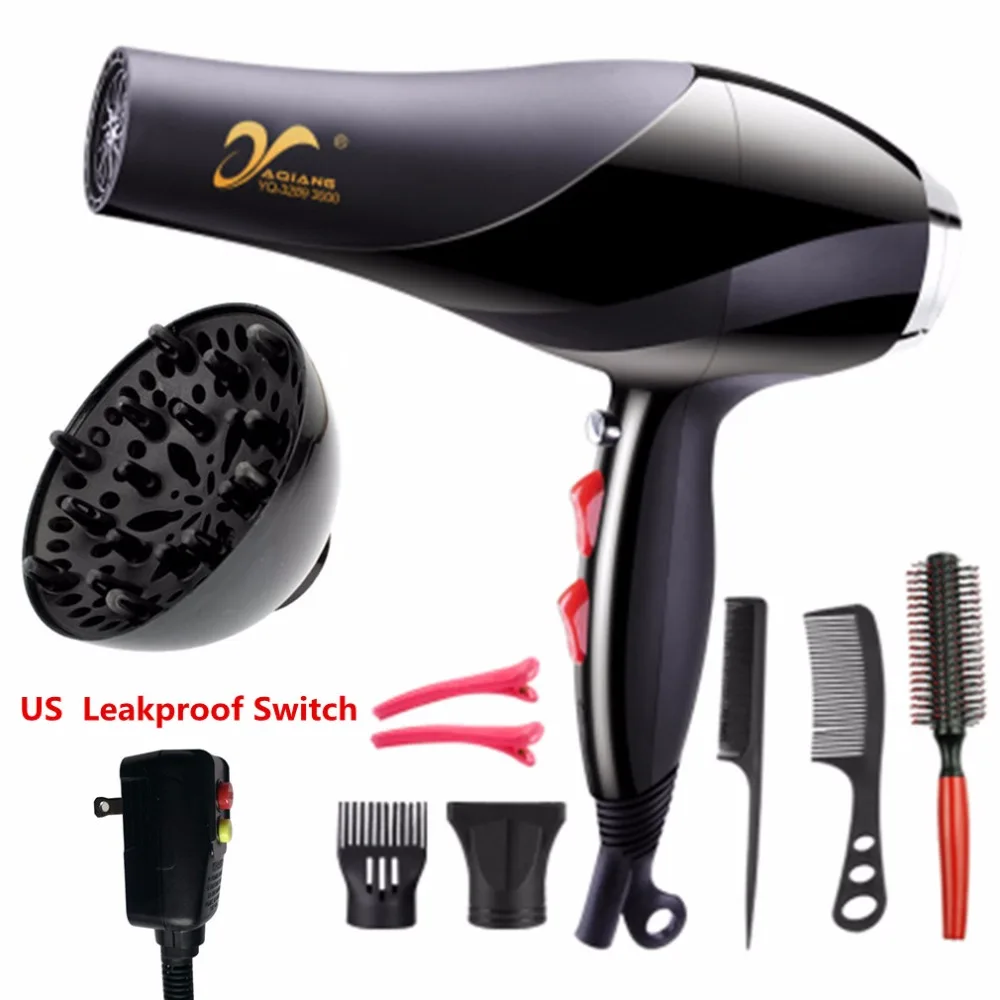 

YAQIANG 3000W Hair Dryer Blue Light Anion Ceramic Ionic Fast Styling Blow Dryer AC Motor Salon&Home Use Hair Drier