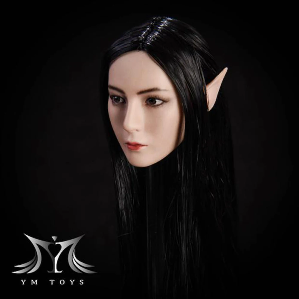 1//6 Fairy Elf Female Head Sculpt W// Detachable Ears PALE for 12/'/' PHICEN Figure