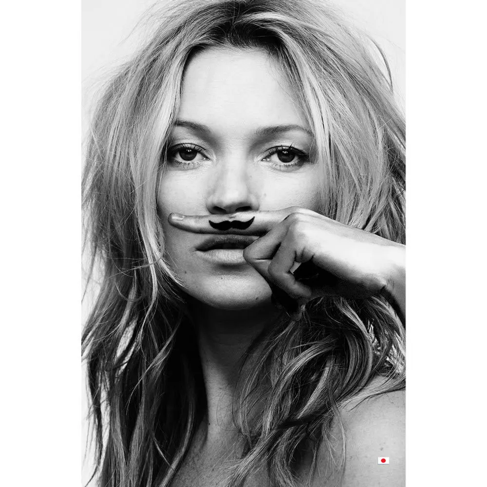 

Girls Poster Paintings Silk Cloth Printing Kate Moss Black & White Bar Office Wall Decor Ornament