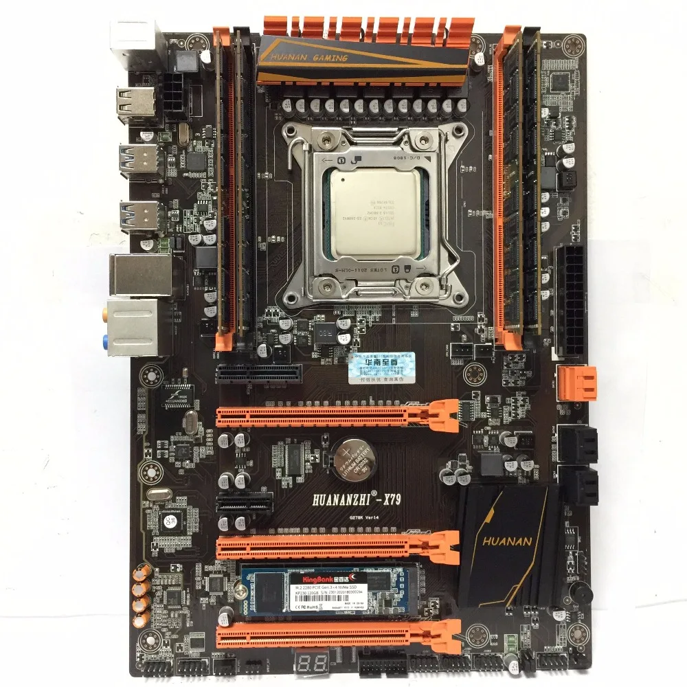 Новое поступление! HUANAN ZHI X79 LGA 2011 комплект материнская плата Xeon E5 2680 V2 озу 32 гб(4X8 гб) DDR3 1600 мгц ECC REG 120G M.2 SSD