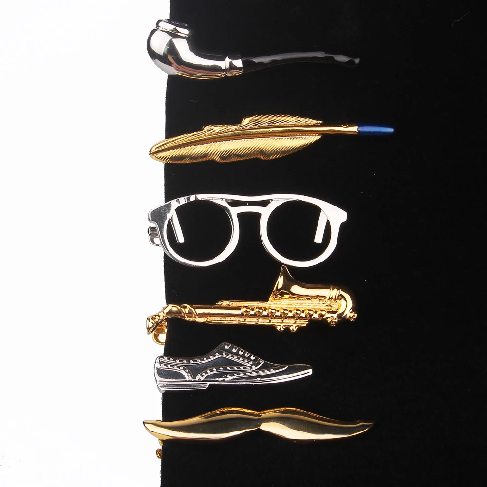 

Fashion Gold Tie Clip For Men Classic Meter Tie Clips Copper Tie Bar Golden Tie Collar Pin Crystal Business Corbata