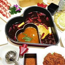 Китайский в форме сердца любовь мандарин утка двухароматный суп тушеный горячий горшок утолщение трения блюдо мгновенный вареный антипригарный сковорода