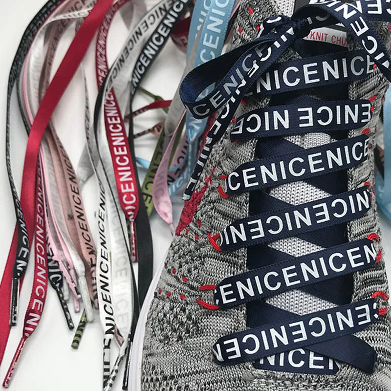 1 Pair NICE Printing Fashion Fantastic Princess Colorful Flat Ribbon Shoelace Princess Colorful Lady  Printing Silk Laces Ribbon