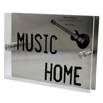 

Guitar Outdoor Signs Personalized Modern House Address Number Door Sign Plaque Street Acrylic Transparent Glass TOP