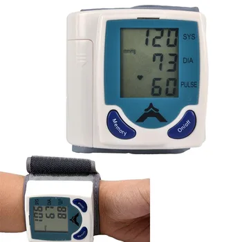 

blood pressure meter Body care Wrist Cuff LCD Digital Blood Pressure Pulse Monitor Heart Beat Meter LCD Display and 60 memories