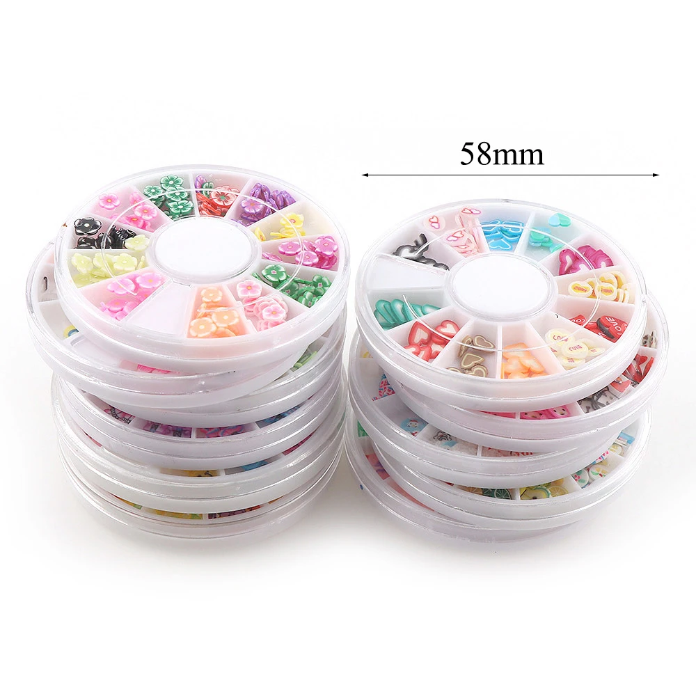 1 Box Mixed Style 3D Mixed Shape DIY Design Slice Petals Nail Art Decoration Manicure Tips 3
