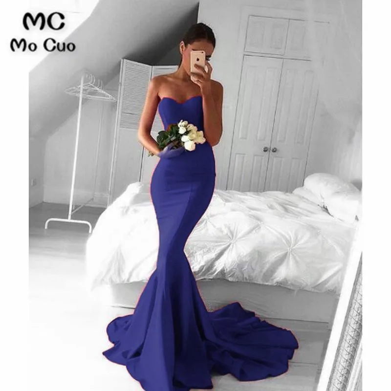 Red Mermaid Satin Evening Gown 2018 Sexy Sweetheart Pageant Dresses ,Long Prom Party Gown45