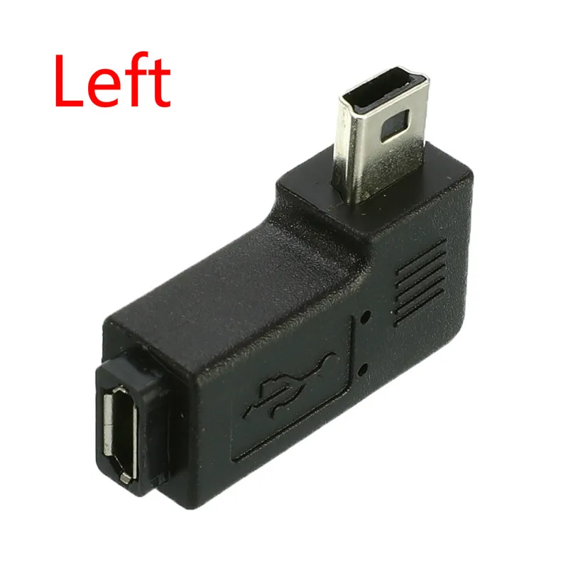 Левый/адаптер с прямым углом Mini A 5 Pin male to Micro B 5 Pin feMale 90 градусов адаптер - Цвет: left