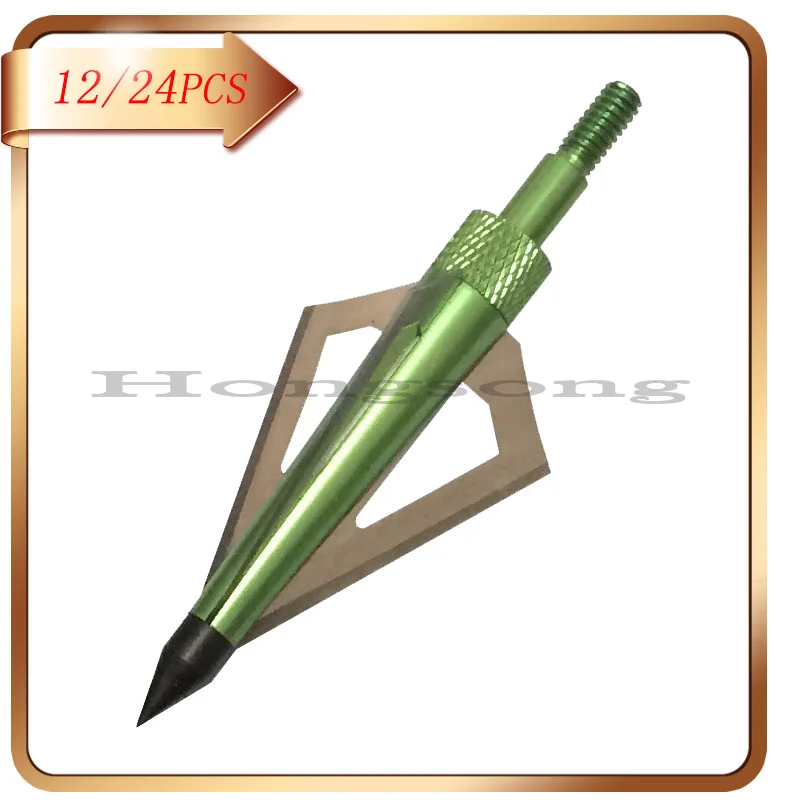 Buy 24pcs Green 125Gr Hunting Broadheads Crossbow
