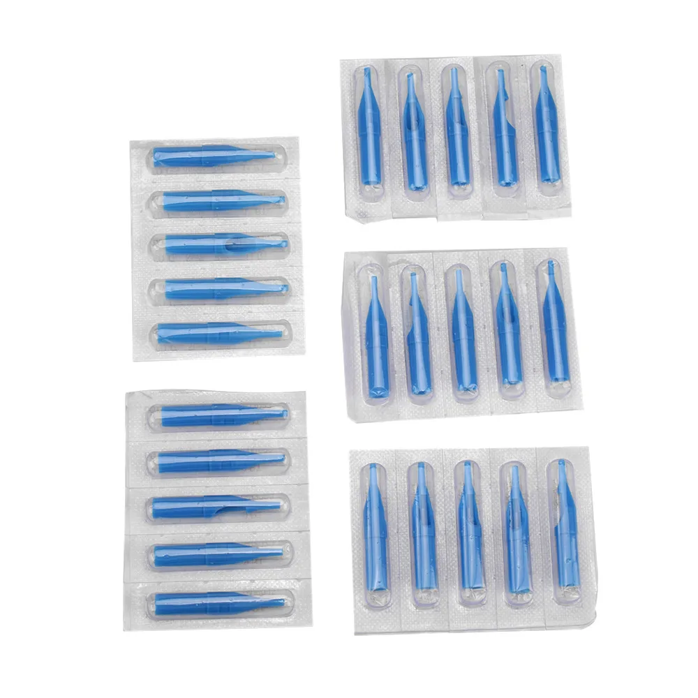 5pcs/lot Disposable Tattoo Tips Blue Nozzles Tube With 3/5/7/9/11RT For Tattoo Needles Accessories Free Shipping