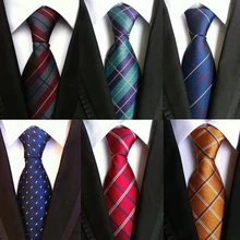 Mantieqingway мужской галстук из полиэфирного шелка Классический Полосатый клетчатый узор 8 см галстуки для мужчин формальные деловые галстуки с принтом
