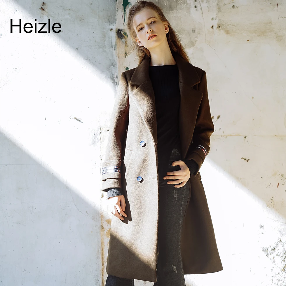 2018 Autumn winter New Women's Casual wool blend trench coat oversize Double Breasted X-Long coat Outerwear Padded Lining Coats