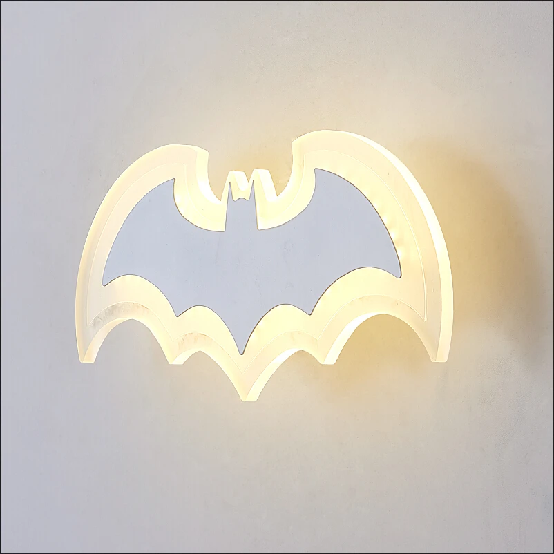 Lâmpadas de Parede Sala de Estar Luzes do Corredor Lâmpada de Cabeceira Luzes da Escada Luzes de Parede da Sala de Crianças dos Desenhos Criativas Quarto Animados Bat
