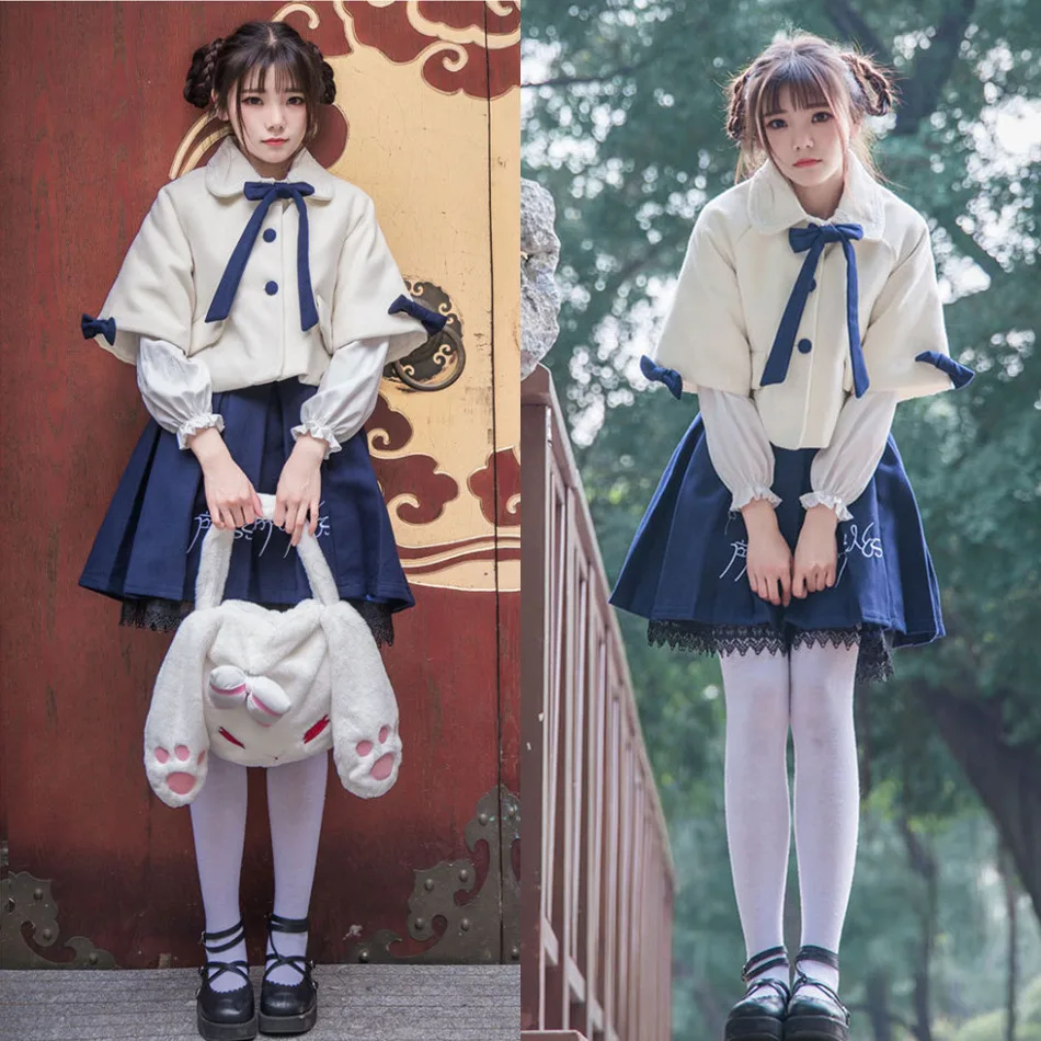 2019 Promotie Nieuwe Qiu Dong Japanse Vrouwelijke Zachte Zus Nemen College Wind Leuke Doek Bust Rok Jas Korte Twee Pakken 2019 Promotie Nieuwe Qiu Dong Japanse Vrouwelijke Zachte Zus Nemen College Wind Leuke Doek Bust Rok Jas Korte Twee Pakken