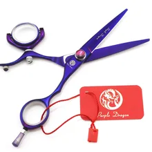 610#5.5 ''бренд фиолетовый дракон высшего сорта парикмахерские Ножницы JP 440C 360 градусов вращения парикмахеры Резка ножницы Ножницы для волос