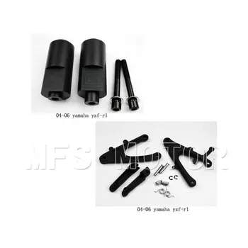 

NEW motorcycle parts Black Footrest brackets Frame Sliders For Yamaha 2004 2005 2006 YZF R1 YZF-R1