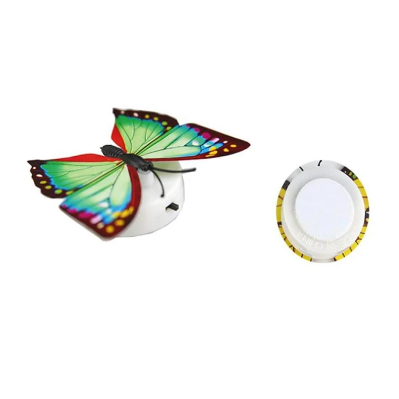  5pcs Colorful Changing Butterfly LED Night Light Lamp Home Room Party Removable Waterproof Non-toxic Room Decor C0430#30       06