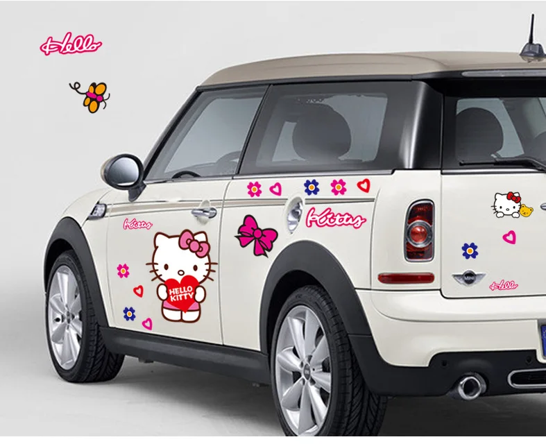 ZHYHGO настенные наклейки для детской комнаты hello kitty милые настенные наклейки для спальни, гостиной, наклейки для автомобиля, детская комната 50*70