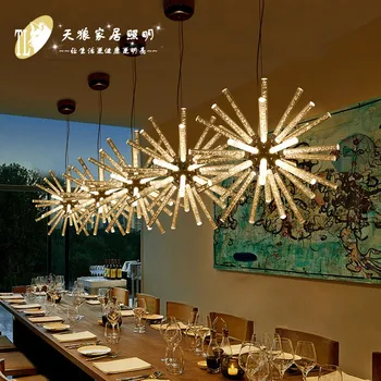 

Modern LED sun shape spider LED pendant lights industrial living room restaurant bar bedroom crystal bubble hanging light lamp