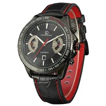 Forsining relogio automatico masculino мужские Часы Tourbillon Механическая черный кожаный ремешок марка мужчины часы с коробкой