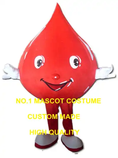 Disfraz De Mascota De Gota De Sangre Rojo Gota Adulto Tamano