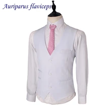 Белый мужской костюм жилет класс V воротник мужской жилет 1 шт. жилет 3 пуговицы мужской костюм с жилетом жилет