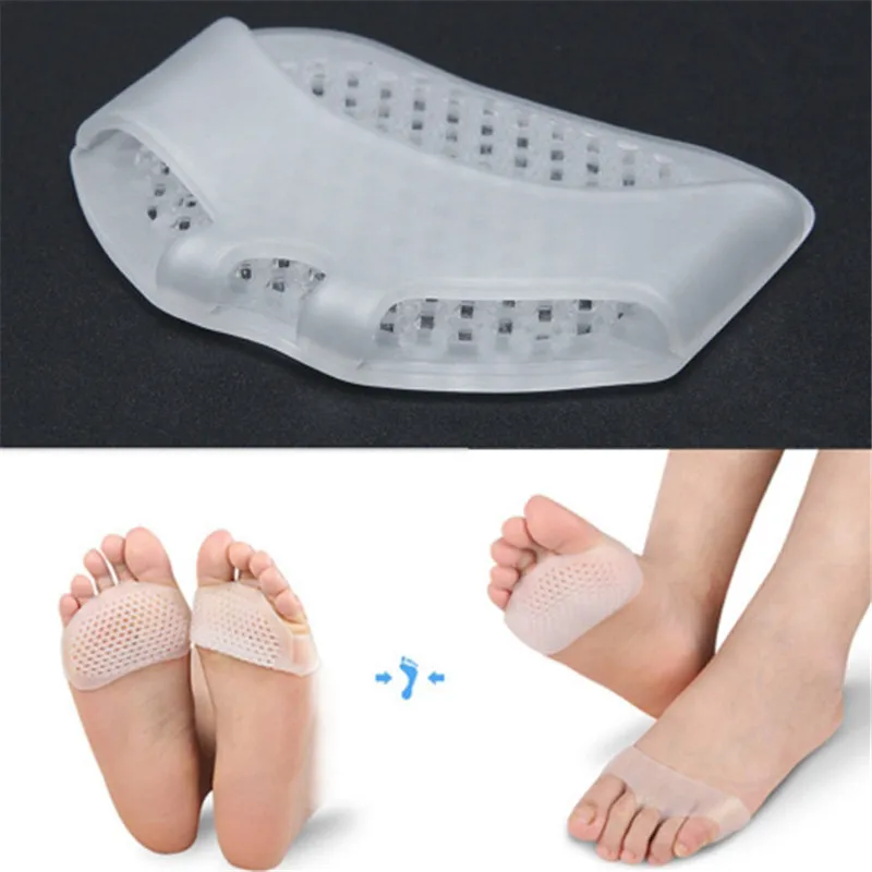

1 Pair New Silicone Forefoot Pads Orthotics High Heels Invisible Insole Cushions Anti-slip Half Yard Pad Insoles Pain Relief