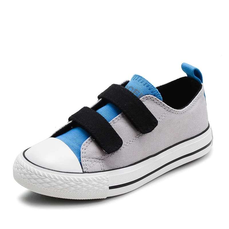 Детская обувь для мальчиков и девочек, парусиновая обувь ярких цветов на липучке, классические маленькие белые туфли