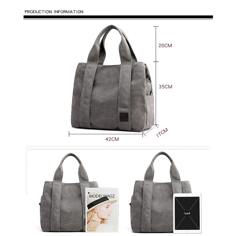  Woman Canvas Handbags Casual lady Big Capacity Shoulder Bags Girls Crossbody Pack Vintage Solid Mul - 32997357740