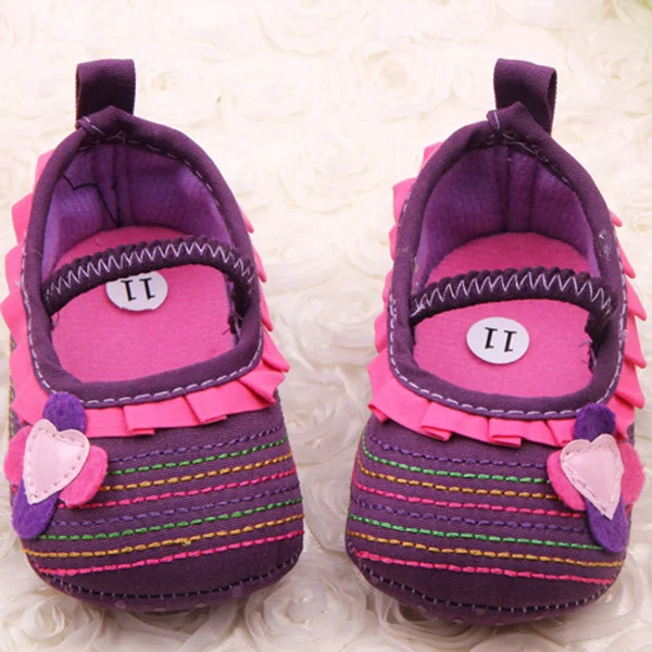 

Newborn Baby Infant Girls  Toddler Crib Shoes Flower Ruffled Soft Sole Comfort Shoes