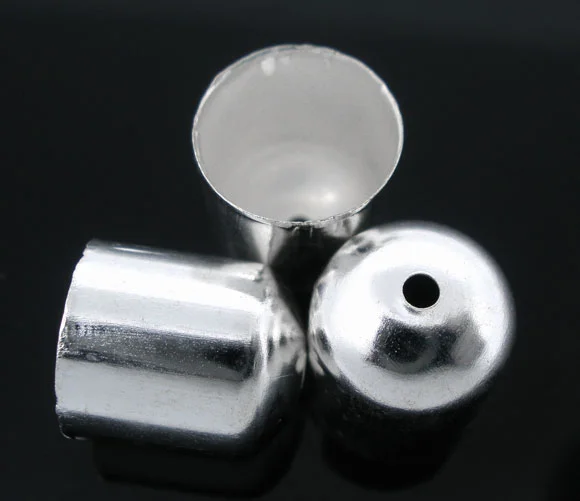 

DoreenBeads 100Pcs Silver color Blunt Necklace End Tip Bead Caps 10x11mm(Fit 9mm) (B04310), yiwu
