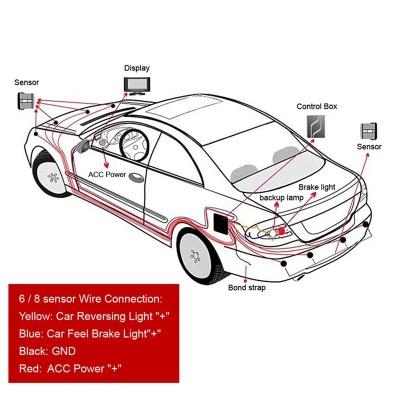 Автомобильный светодиодный датчик парковки 8 Обратный Датчик резервный Радар для парковки монитор детектор системы
