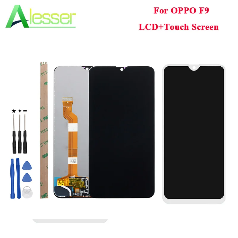 

Alesser For OPPO F9 LCD Display And Touch Screen 6.3" Screen Assembly For OPPO F9 CPH1825 LCD Replacement +Tools And Adhesive
