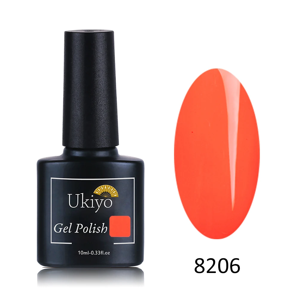 Ukiyo 10ml Fluorescent Neon Nail Gel Polish Soak Off UV Gel Nail Polish Candy Color Nail Art Gel Varnish Manicure Nails Lacquer - Цвет: 8206