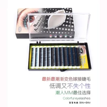 Профессиональные цветные накладные ресницы 0,12 мм Смешанная длина 3d 6d натуральные индивидуальные цветные инструменты для ресниц