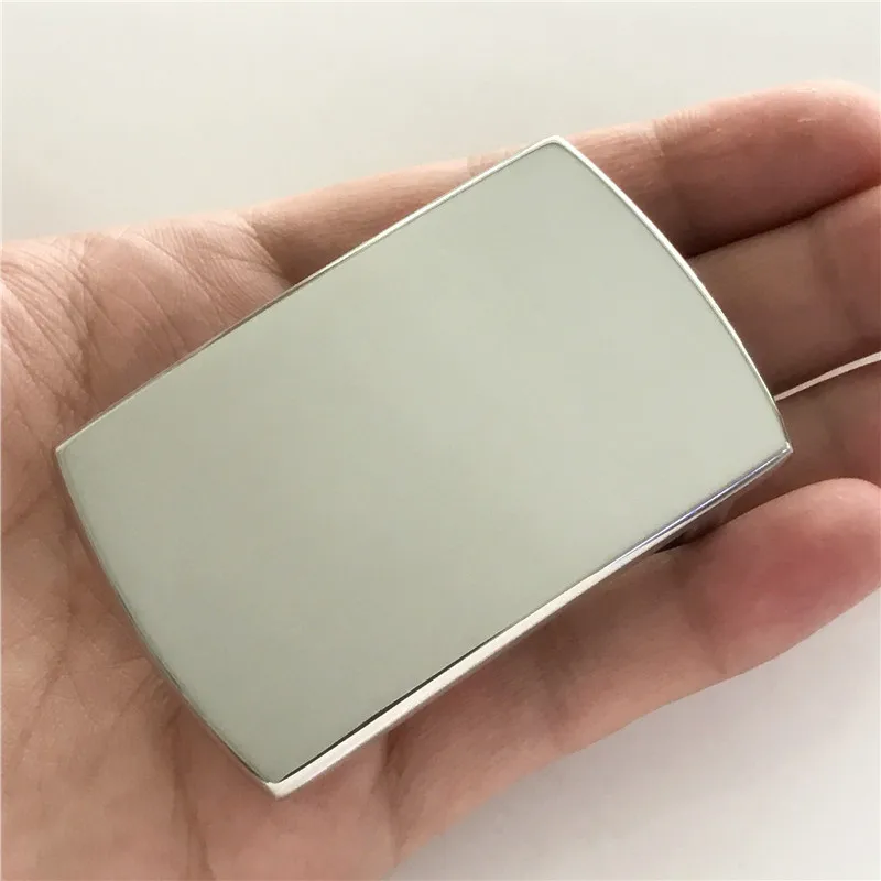 

Retail Hot Solid stainless steel belt buckles 70*45mm Rectangular Silver Metal Fashion Men Jeans accessories For 4cm Wide belt