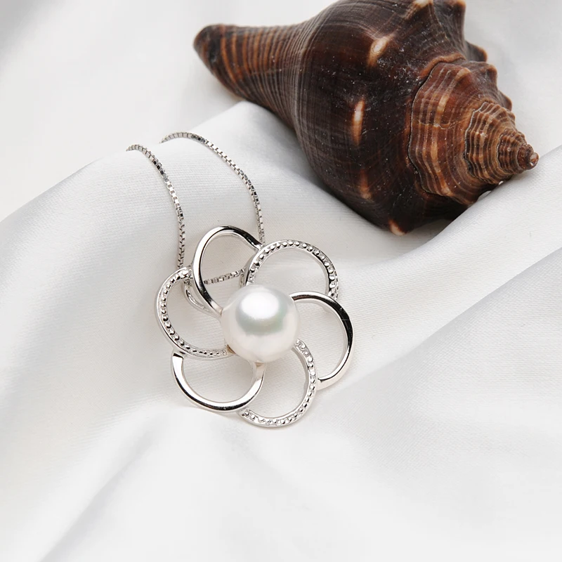 Женский кулон с жемчугом и натуральным 9 10 мм|necklaces for women|necklace necklacenecklace silver necklace |