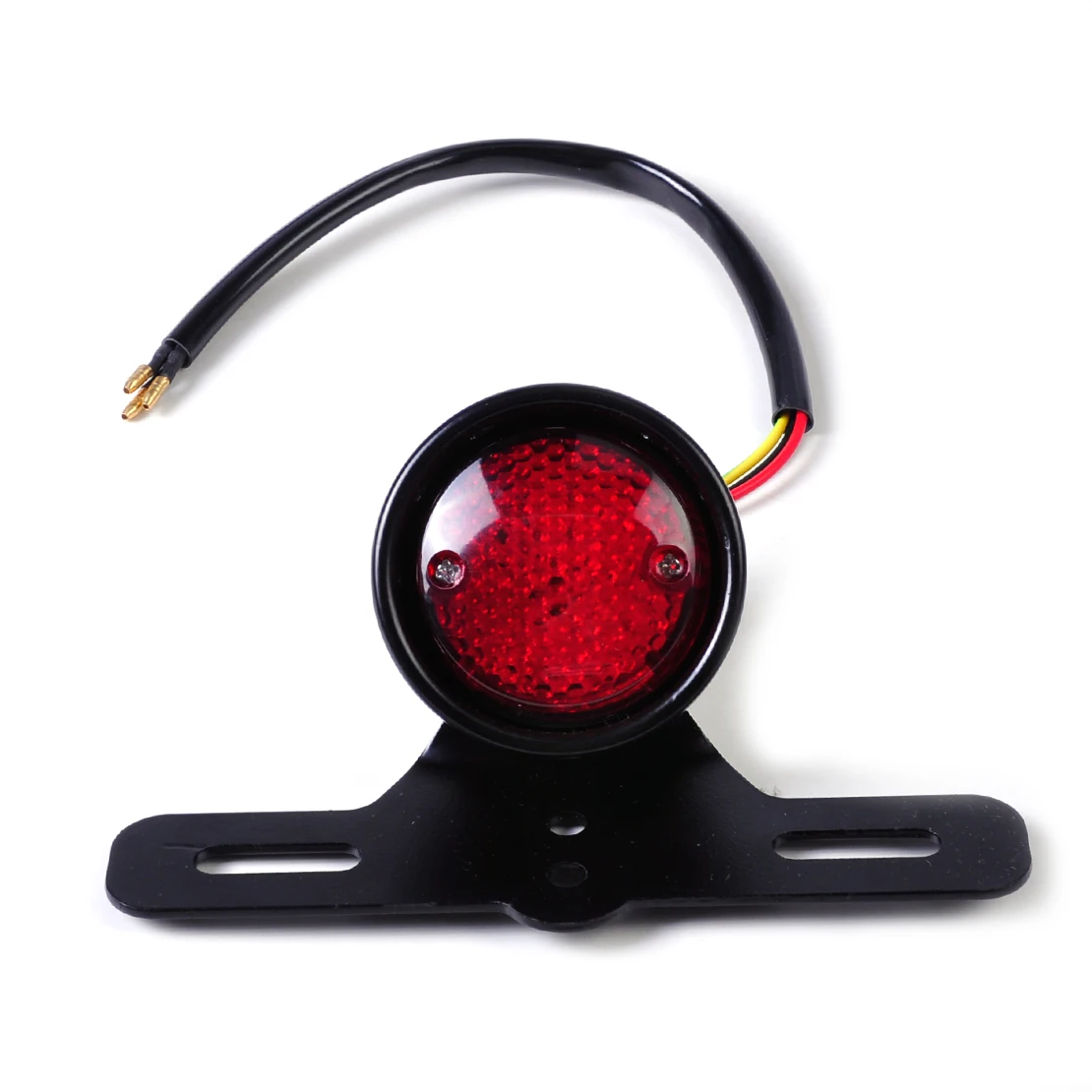 DWCX светодиодный фонарь для мотоцикла в стиле ретро, красный задний тормозной Стоп-светильник с креплением для номерного знака для Harley Honda Suzuki Chopper Bobber